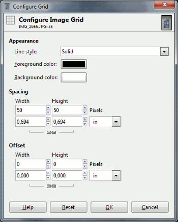 Gimp - Configurar a Grelha