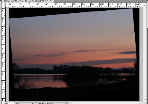 Photoshop - Horizonte corrigido