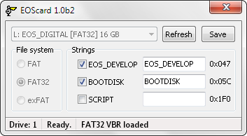Canon 400D - Alterar string do cartão Canon 400D - Alterar string do cartão