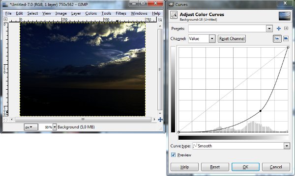 Imagem escura - Curves