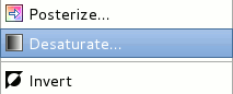 Gimp - Menu - Desaturate Gimp - Menu - Desaturate