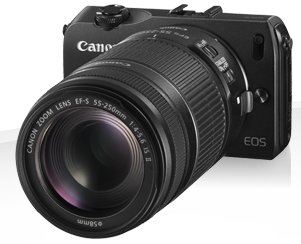 Canon EOS M com lente 55-250mm